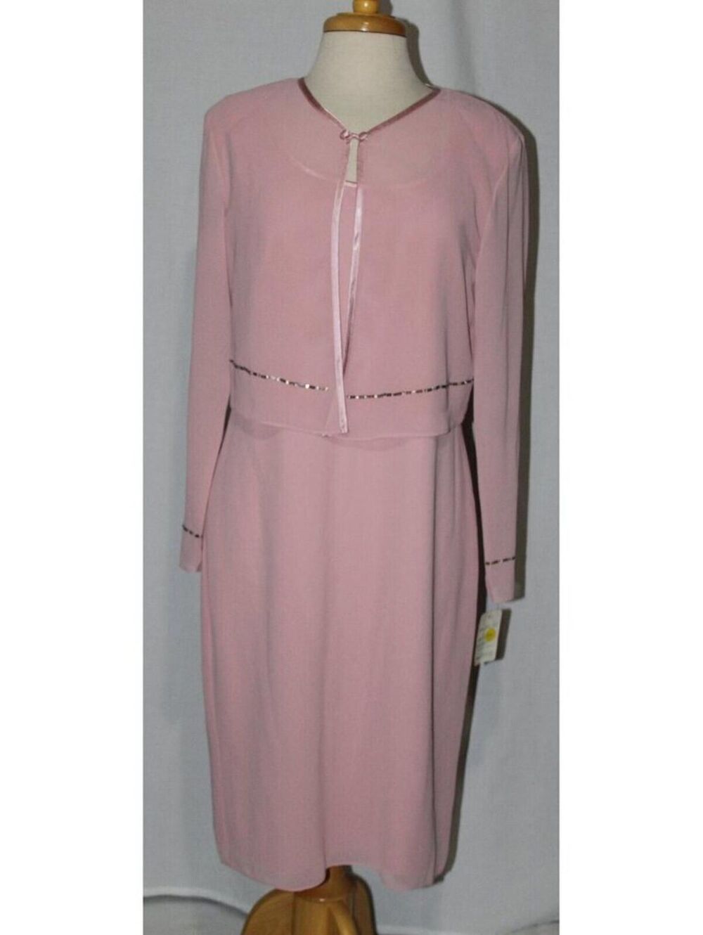 Miss Mama #1010 Short Mother's Formal Gown With Jacket-Size M-Dusty Rose-NEW